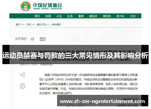 运动员禁赛与罚款的三大常见情形及其影响分析